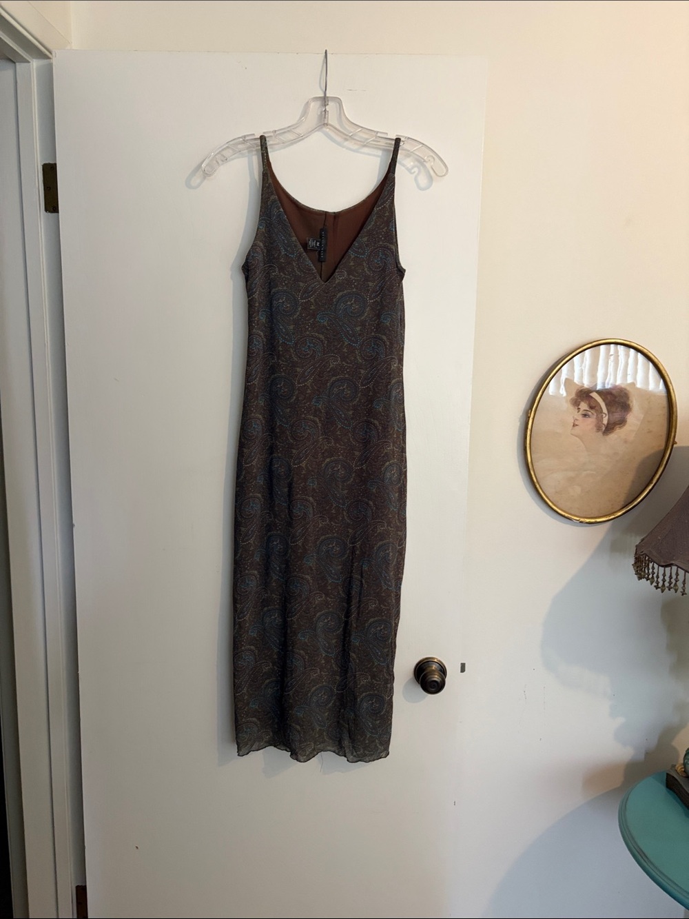 Weston Wear Brown Paisley Midi Slip Dress